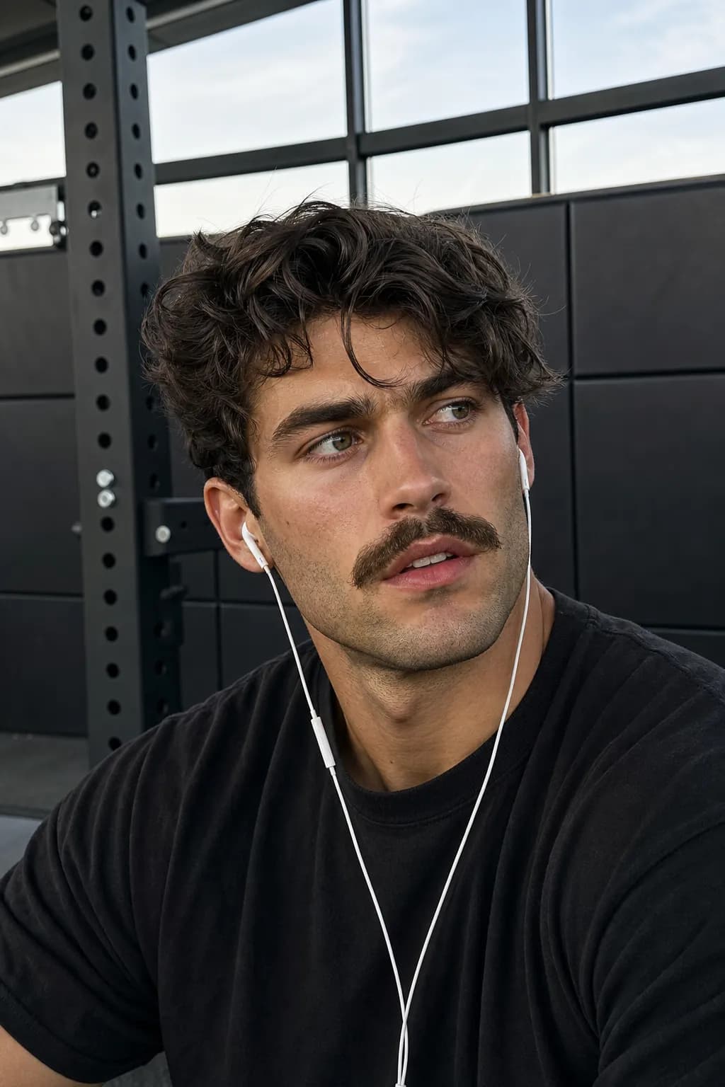 Gym Mustache Portrait